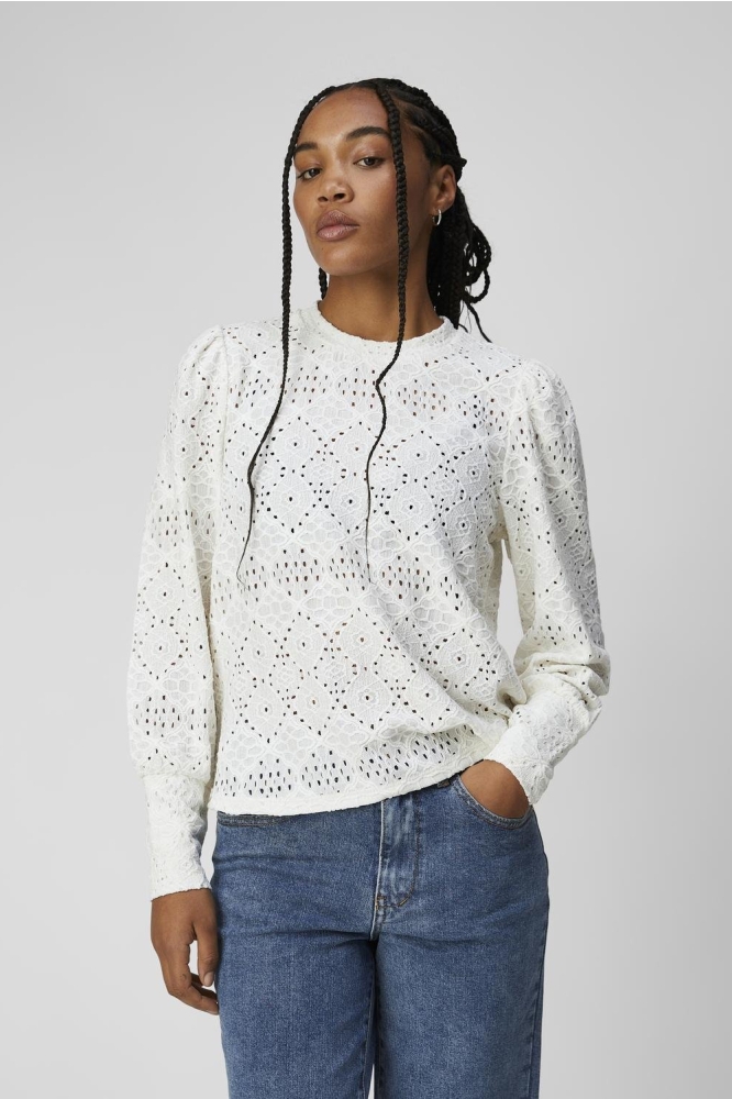 OBJFEODORA L/S TOP NOOS 23041023 CLOUD DANCER
